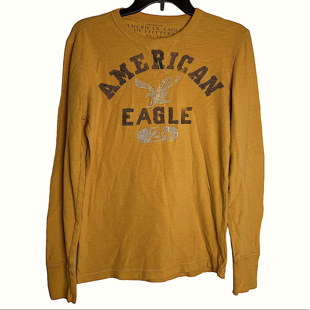 Mens American Eagle mustard long sleeve shirt xs